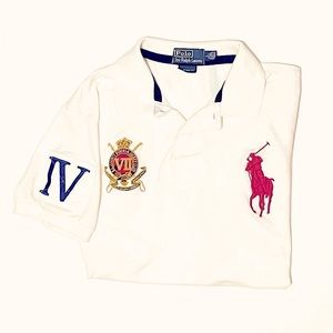White Polo by RL w/ Special Logo & Big Pony Logo.